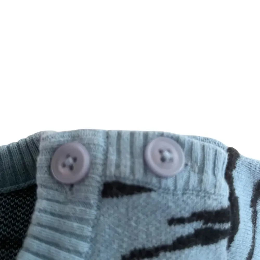 Huxbaby Boys Blue Wildcat Organic Cotton Knit Sweater - 12 Months